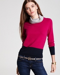 Bold, searing shades glow atop this cashmere Magaschoni turtleneck for a vivid addition to your knitwear collection. For a standout look, pair with colored denim and move vibrantly throughout your day.