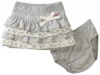 Roxy Kids Baby-girls Infant Good To Go Mini Ruffle Tiered Skirt, Pewter, 24 Months