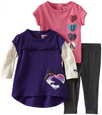 Puma - Kids Baby-Girls Newborn 3 Pack Pant Set, Rich Purple, 6-9 Months