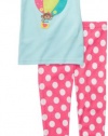 Carter's Girls 2T-4T Balloon Pajama Set (3T, Light Blue/Pink)