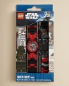 Learn well! Will you! This fantastic new addition to the LEGO® Star Wars™ universe will be a delight to any wearer. Thanks to the easy to read numbers and hands this will make any young padwan's learning to tell time much easier! This watch comes with multi-colored, interchangeable links and an easy-to-read watch face that is not only exciting but also comfortable and durable. This LEGO® watch comes with accessories, which offer plenty of design possibilities.