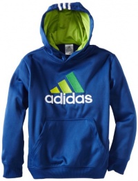 adidas Boys 8-20 Youth Shutout Hoodie, Dark Blue/Still Green/White, Medium