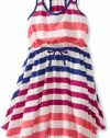 Roxy Kids Girls 7-16 Delightful Dress, Bubble Gum Stripe, Medium