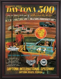 NASCAR Framed 36 x 48 Daytona 500 Program Print Race Year: 11th Annual - 1969