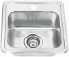 Yosemite Home Decor MAG1515 22-Gauge Stainless Steel Topmount Single-Bowl Bar Sink, Satin