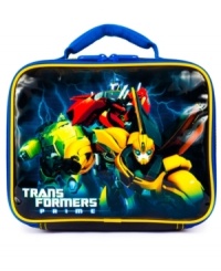 Stock him up and send him off thanks to this cool Transformers lunchbox.