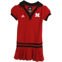 NCAA adidas Nebraska Cornhuskers Toddler Girls Polo Dress - Scarlet (2T)