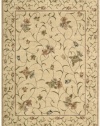 Nourison Zanibar Vines of Flowers Ivory  5.6-Feet by 7.5-Feet Polyacrylic Area Rug