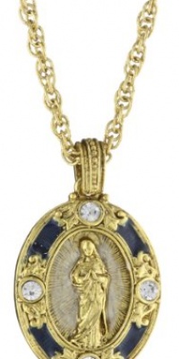 The Vatican Library Collection Blue Enamel Mary Pendant Necklace