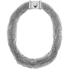 Michael Kors Silver Tone Multistrand Turnlock Closure Necklace