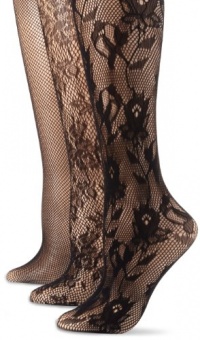 Nine West Women's 3 Pack Floral Net Trouser Socks