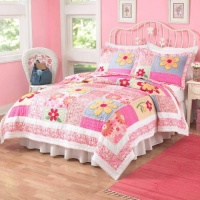 Olivia Pink Full / Queen Quilt with 2 Shams