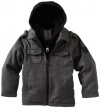 Calvin Klein Boys 2-7 ck Melton Wool Jacket, Charcoal, 4