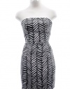 BCBG Generation Black White Printed Strapless Mini Dress 4