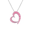 Sterling Silver Pink Heart Swarovski Crystal Elements Pendant Necklace