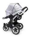 Fine silver mesh fabric canopy with excellent ventilation provides comfortable 50+ UVA/UVB sun protection. For use with the Bugaboo Donkey stroller.