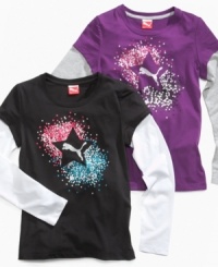 Your little star will love this sparkly long sleeve Puma logo tee.