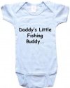 DADDY'S LITTLE FISHING BUDDY - BigBoyMusic Baby Designs - White or Blue Onesie / Baby T-shirt