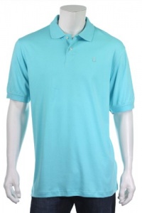 IZOD Men's Aqua Splash Smooth Cotton Short Sleeve Solid Polo Shirt, Large