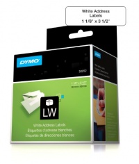 DYMO Address Labels for LabelWriters, White, 1-1/8 X 3-1/2, 350 Labels/Roll, 2 Rolls/Box, 700 Labels (30252)