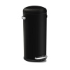 simplehuman Round Retro Step Trash Can, Black Steel, 30-Liter / 8-Gallon