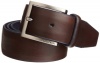 Nautica Men's Domed Feather Edge Dress Belt, Brown, 42