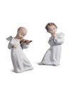 Take note. With the sweet face and wings of an angel in beautifully glazed porcelain, this flute-toting Lladro figurine makes any home sing. Shown right.