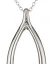 Sterling Silver Wishbone Pendant, 18