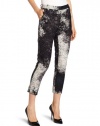 Halston Heritage Women's Cropped Pant In Monet Cloud Print, Charcoal, 2