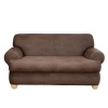 Sure Fit Stretch Leather 2-Piece T Sofa Slipcover, Brown