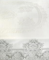 Deceptively delicate, this Knitted Lace tablecloth from Elrene is steeped in tradition but made for modern living in machine washable polyester. Intricate floral patterns with a beautiful sheen capture the elegance of another era in soft ecru.