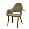 Forza Taupe Twill Mid-Century Style Accent Chair, Set of 2