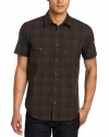 Calvin Klein Sportswear Men's Utilitarian Short Sleeve Tonal Plaid Poplin Woven