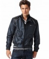 Sport some vintage cool with this retro-hip jacket from INC International Concepts.