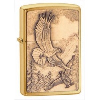 New Zippo Lighter Where Eagles Dare Emblem, Brushed Brass