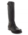 The Frye Veronica Wide Calf Boots pair the subtlety of an equestrian chic cut with the attitude of motorcycle-chic buckles for a timeless, high-quality look you'll love wearing. Plus, the extended size ensures a perfect fit!