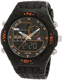 U.S. Polo Assn. Men's US9059 Analog-Digital Black Dial Black Rubber Strap Watch