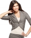 Add trend-right style to a formal look with this cropped blazer from BCX!