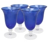 Artland Iris Footed Ice Tea, 18-Ounce, Cobalt Blue, Set of 4