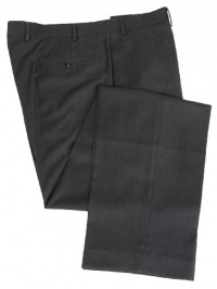 Calvin Klein Mens Flat Front Solid Charcoal Gray Dress Pants