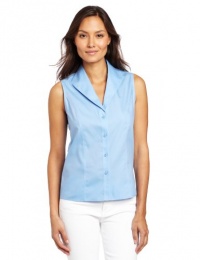 Jones New York Women's Petite Sleeveless Easy Care Blouse, New Blue, 6P