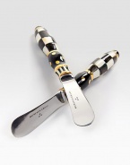 A new twist on the traditional knife, with lustrous stainless steel blade, hand-painted checkerboard porcelain handle and golden luster embellishment for an elegant appearance.From the Courtly Check Collection6.5 longHand washMade in the USA