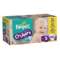 Pampers Cruisers Diapers Economy Pack Plus Size 5, 140 Count (Packaging May Vary)