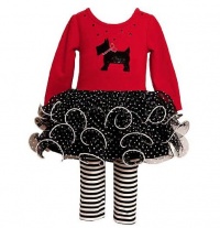 Bonnie Baby-Girls Infant Scotty Dog Applique Tutu Legging Set