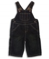 His playtime uniform: denim overalls from Levi's® that hold up even when the going gets rough!