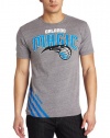 NBA Men's Orlando Magic Originals Court Series Big Stripes Tri-Blend Short Sleeve Jersey Tee (Grey Heathered, Small)