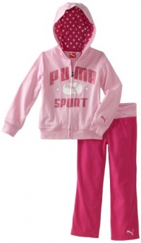 Puma - Kids Girls 2-6X Little Hoodie And Pant Set, Purple, 6X