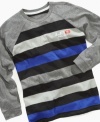 Get his look on the style curve with this raglan tee from LRG.