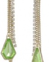 ABS By Allen Schwartz Cocktail Hour Gold-Tone Jewel Color Stones Linear Drop Earrings