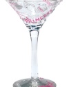 Pink and white graffiti spells modern-day royalty on this fabulous hand-painted martini glass. Pamper yourself in your own pad with the Princess-tini cocktail, the unique recipe found on the bottom of the glass. (Clearance)